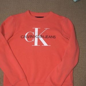 orange calvin klein sweater